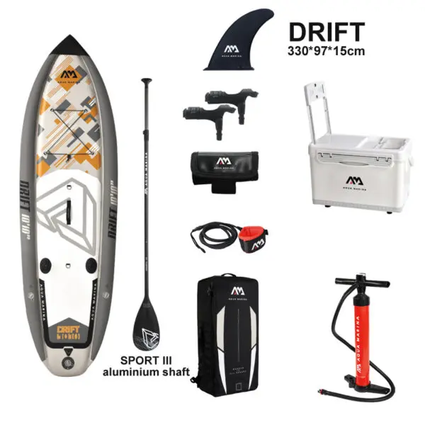 AQUA MARINA 330*97*15cm DRIFT inflatable sup board stand up paddle board, fishing SUP board surfing board with incubator A01010 - Image 6
