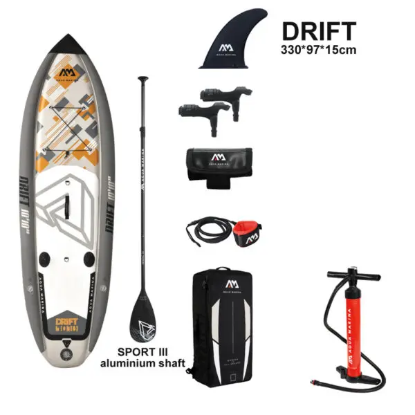 AQUA MARINA 330*97*15cm DRIFT inflatable sup board stand up paddle board, fishing SUP board surfing board with incubator A01010 - Image 8