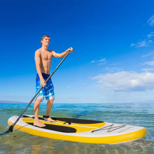 Outsunny 10' x 30" x 6" Inflatable Stand Up Paddle Board, Non-Slip & Ultra-Light Deck with ISUP Accessories, Adj Paddle