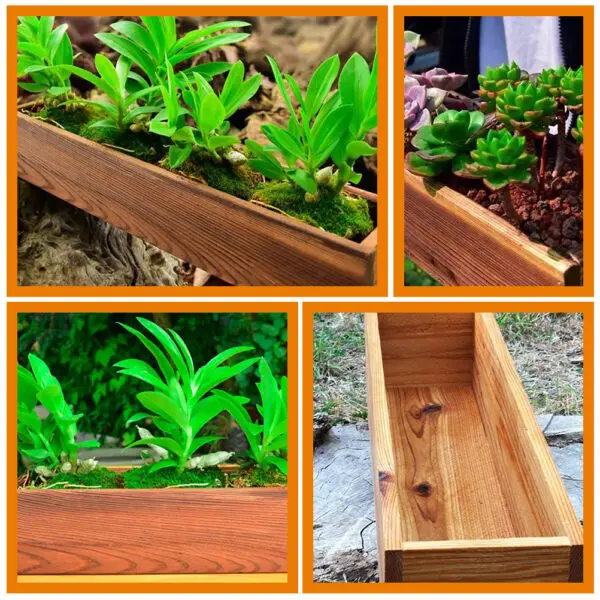 Antiseptic Wood Flower Box Wooden Planter Boxes Retro Window Outdoor Pot Cedar Succulent Decorative Pots - Image 5