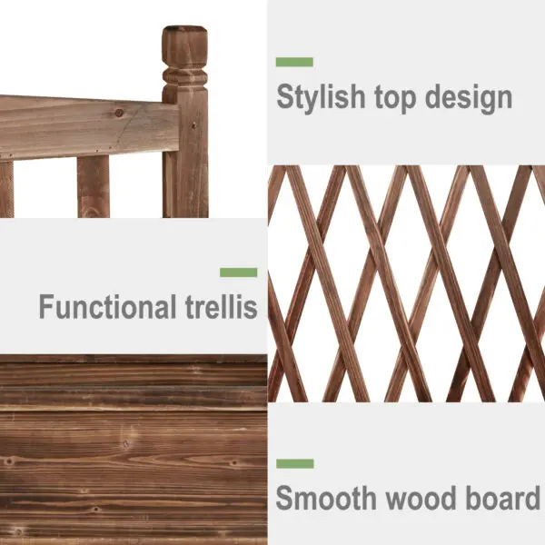 Wooden Outdoor Garden Plant Pot Box Raised Bed for Climbing Plants - Image 4