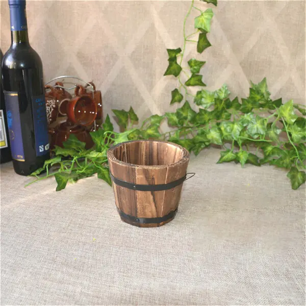 1/2PCS Retro Planting Flower Barrels Rustic Succulent Wavy Edge Planter Box Wood Barrels Flower Pot Plant Container Box Outdoor - Image 6