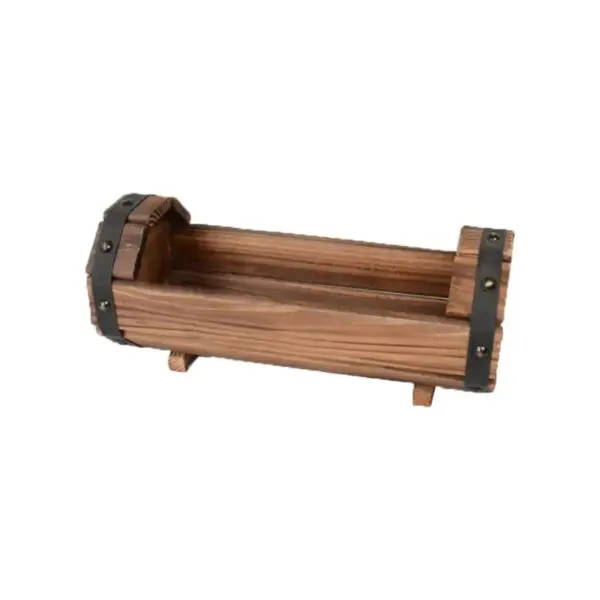 Carbonized Wooden Flower Pot Succulent Plant Potted Planter Outdoor Garden Decor Ornaments - Image 8