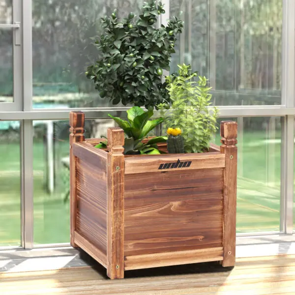 Raised Garden Bed Flower or Vegetable Planter Window Mounted Plant Box for Garden, Yard Wood Box for Planting - Image 3