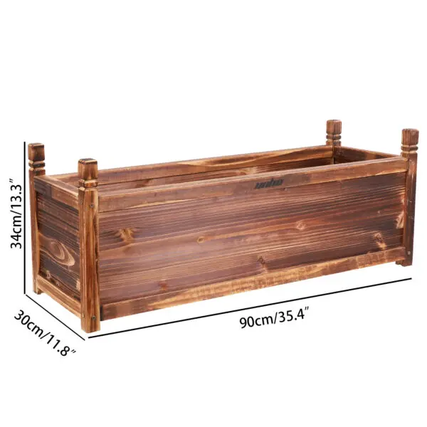 Raised Garden Bed Flower or Vegetable Planter Window Mounted Plant Box for Garden, Yard Wood Box for Planting - Image 4