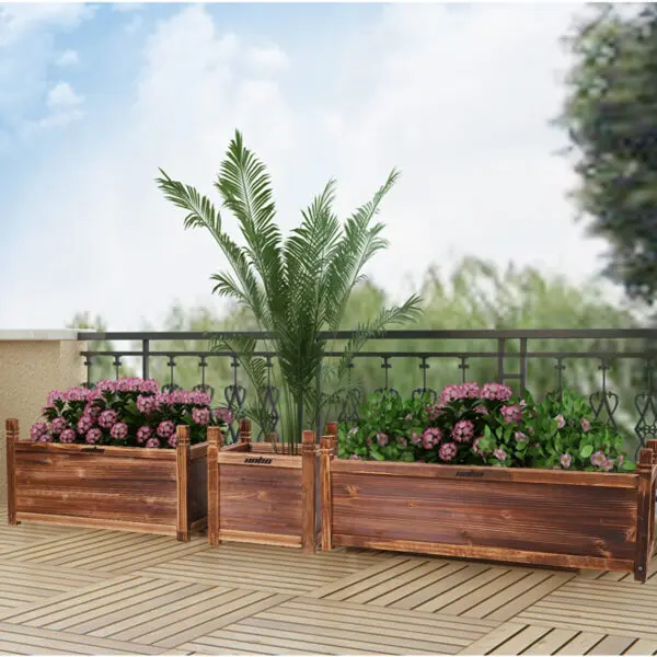 Raised Garden Bed Flower or Vegetable Planter Window Mounted Plant Box for Garden, Yard Wood Box for Planting - Image 6