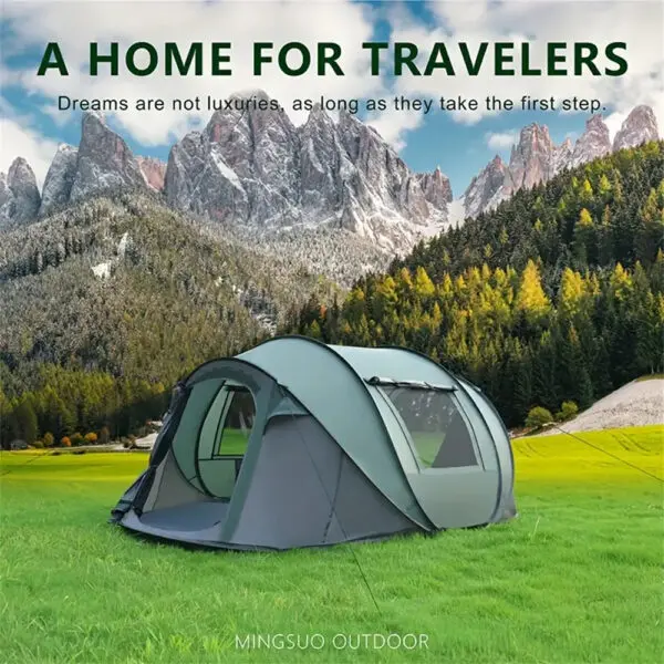 5-8 people quick opening hand throw tent waterproof camping boat tent outdoor tent fully automatic pop-up - Image 2