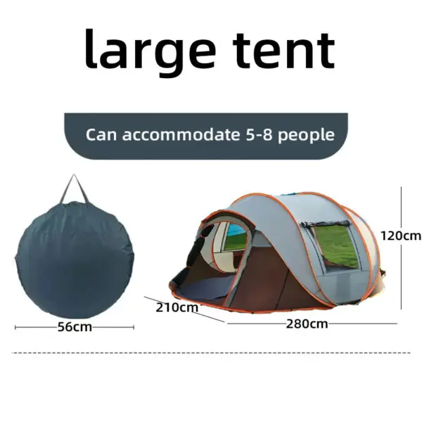 5-8 people quick opening hand throw tent waterproof camping boat tent outdoor tent fully automatic pop-up - Image 8