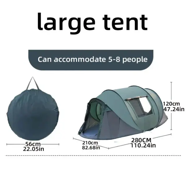 5-8 people quick opening hand throw tent waterproof camping boat tent outdoor tent fully automatic pop-up - Image 9