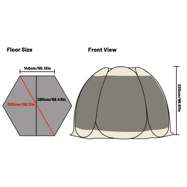 Portable Screen House Tent with Mosquito Net 6-8 Person Camping Backyard Patio & Protection Outdoor Shelter Suitable for family - Image 6