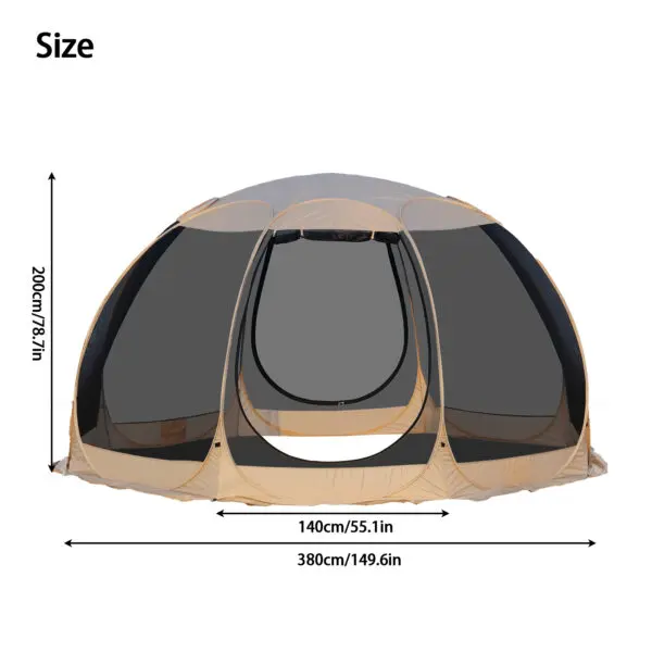 Portable Screen House Tent with Mosquito Net 6-8 Person Camping Backyard Patio & Protection Outdoor Shelter Suitable for family - Image 8