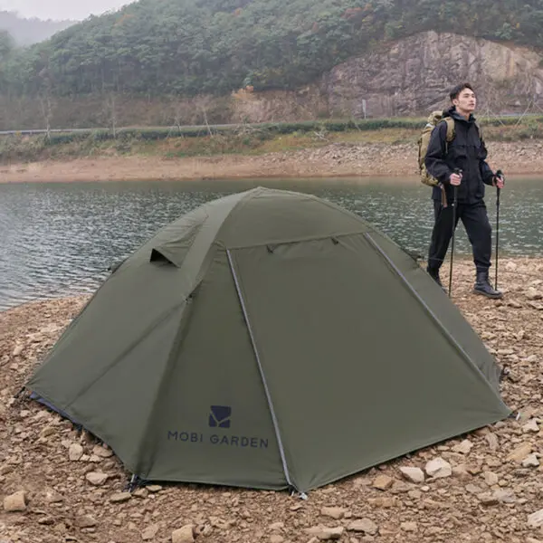 MOBI GARDEN Camping Backpacking Tent Waterproof Rainproof Hiking Silver Coated Sun Protection Easy Set Up - Image 2