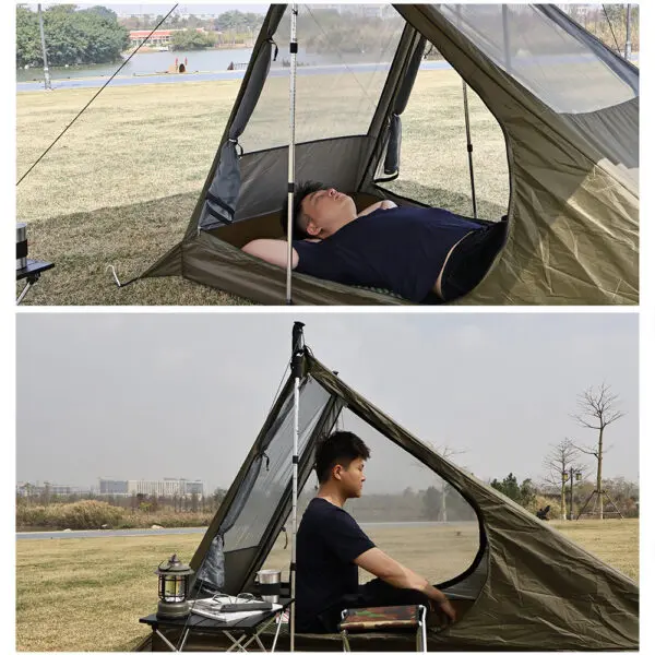 Airy Mesh Tent 1 Person Ultralight Tent Quick Setup Backpacking Shelter Breathable Mosquito Proof for Camping and Trekking - Image 12