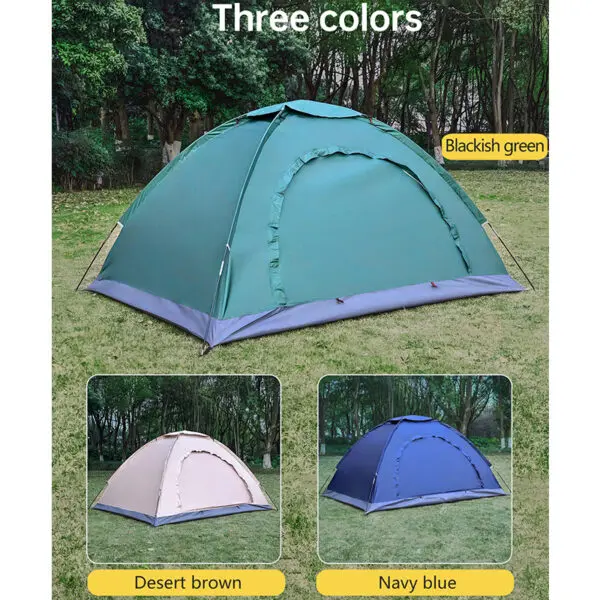 Outdoor camping tent, hand-built rain and sun protection hiking tent, double bed for couples and children, portable windproof - Image 2