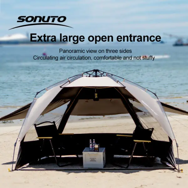 Sonuto Outdoor 3-4P One-Touch Camping Tent Quick Automatic Opening Beach Fishing Tent Family Travel Picnic Park Anti-UV Shade - Image 6