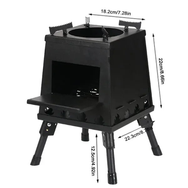Mini Outdoor Firewood Stove Height Adjustable Portable Wood Burner Firewood Camping Folding Stove for Camping Picnic BBQ Travel - Image 5