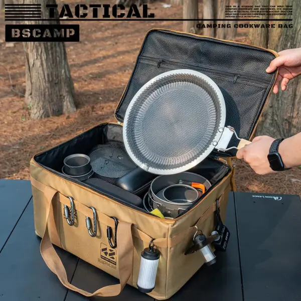 30-42L Camping Equipment Storage Bag Insulation Folding Storage Box Tableware Handbag Field Divider Tactical Camping Picnic Tool - Image 3