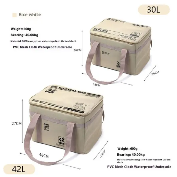 30-42L Camping Equipment Storage Bag Insulation Folding Storage Box Tableware Handbag Field Divider Tactical Camping Picnic Tool - Image 10