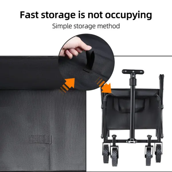 Foldable Portable Picnic Outdoor Camping Cart Heavy Duty Folding Utility Cart Shopping Beach Collapsible Folding Utility Cart - Image 4