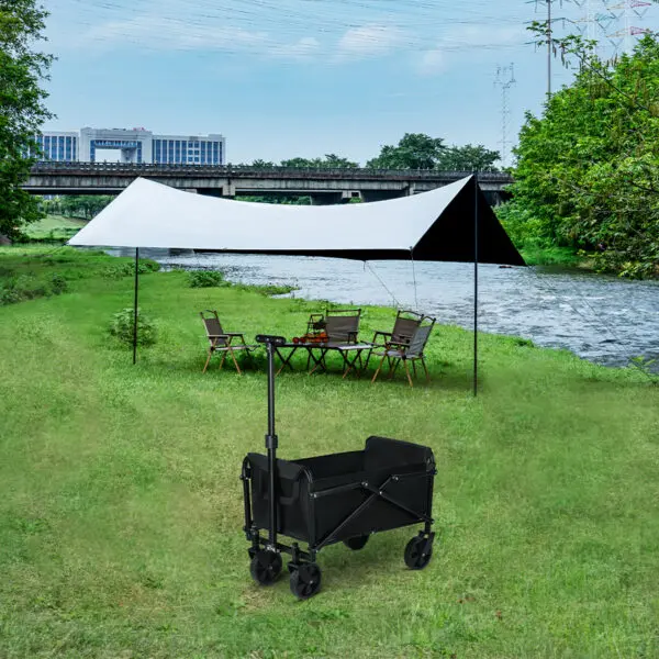 Foldable Portable Picnic Outdoor Camping Cart Heavy Duty Folding Utility Cart Shopping Beach Collapsible Folding Utility Cart - Image 6