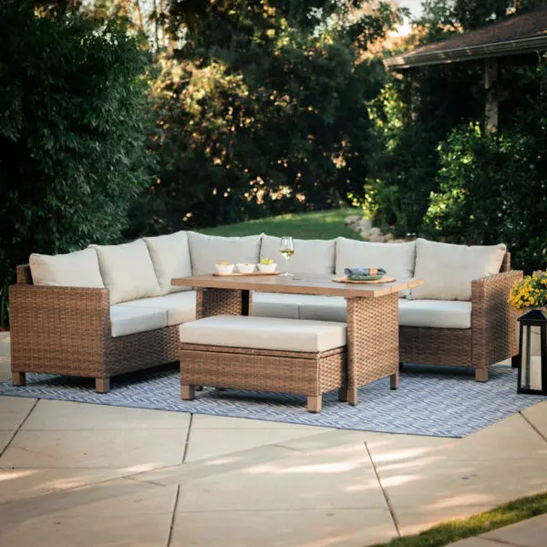 Custom Patio Furniture Set Luxurious Garden Sofa European Durable Waterproof Sofas for Balcony Teak Frame Outdoor Furniture Sofa - Image 3